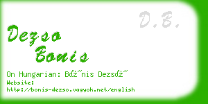 dezso bonis business card